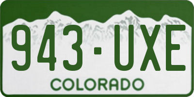 CO license plate 943UXE