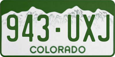 CO license plate 943UXJ