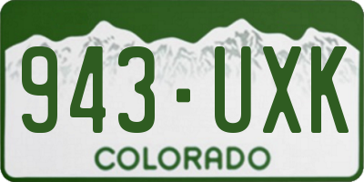 CO license plate 943UXK