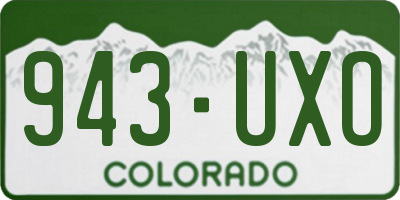 CO license plate 943UXO