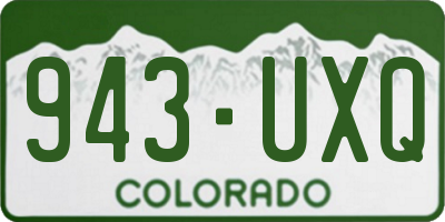 CO license plate 943UXQ