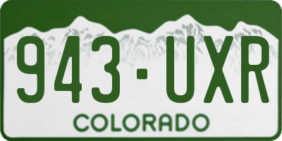 CO license plate 943UXR