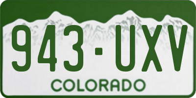 CO license plate 943UXV