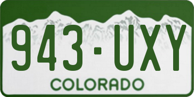 CO license plate 943UXY
