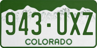 CO license plate 943UXZ