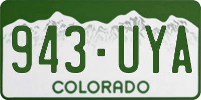 CO license plate 943UYA