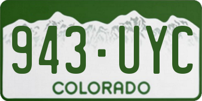 CO license plate 943UYC