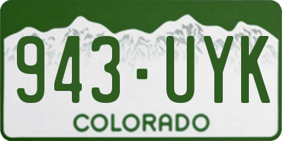 CO license plate 943UYK