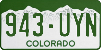 CO license plate 943UYN