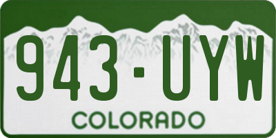 CO license plate 943UYW