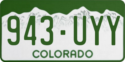 CO license plate 943UYY