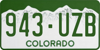 CO license plate 943UZB