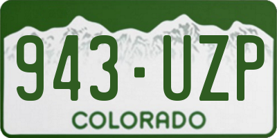 CO license plate 943UZP