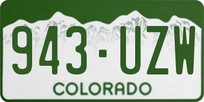 CO license plate 943UZW