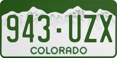 CO license plate 943UZX