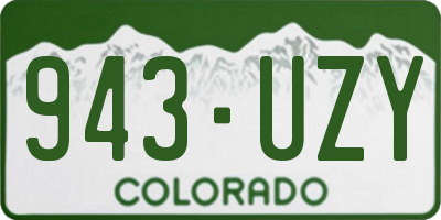 CO license plate 943UZY