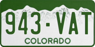 CO license plate 943VAT