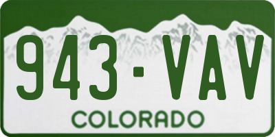 CO license plate 943VAV