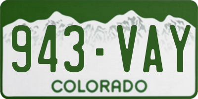 CO license plate 943VAY