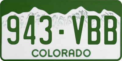 CO license plate 943VBB