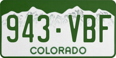 CO license plate 943VBF