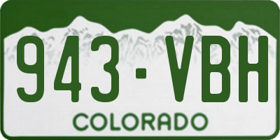 CO license plate 943VBH