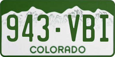 CO license plate 943VBI