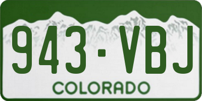 CO license plate 943VBJ