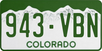 CO license plate 943VBN