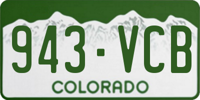 CO license plate 943VCB