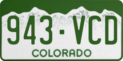 CO license plate 943VCD