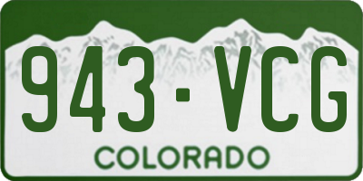 CO license plate 943VCG