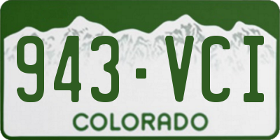 CO license plate 943VCI