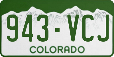 CO license plate 943VCJ
