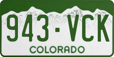 CO license plate 943VCK