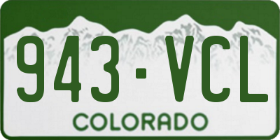 CO license plate 943VCL