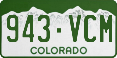 CO license plate 943VCM