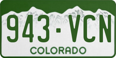 CO license plate 943VCN