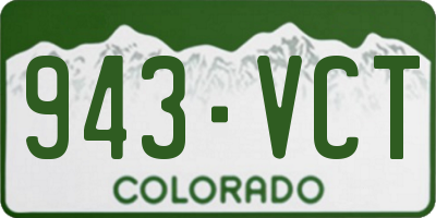 CO license plate 943VCT