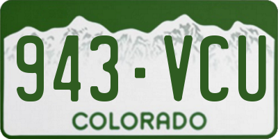 CO license plate 943VCU