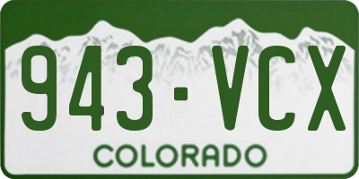 CO license plate 943VCX