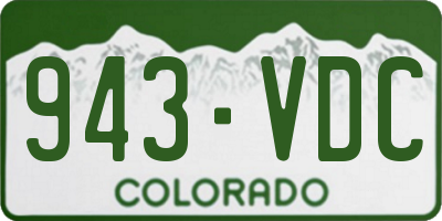 CO license plate 943VDC
