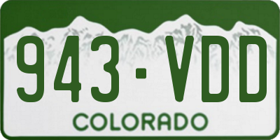 CO license plate 943VDD