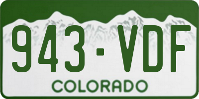 CO license plate 943VDF