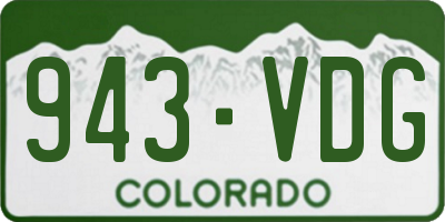 CO license plate 943VDG