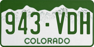 CO license plate 943VDH