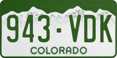 CO license plate 943VDK