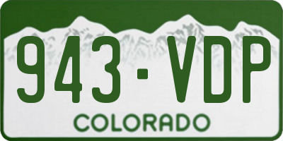 CO license plate 943VDP