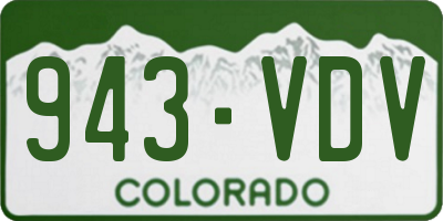 CO license plate 943VDV