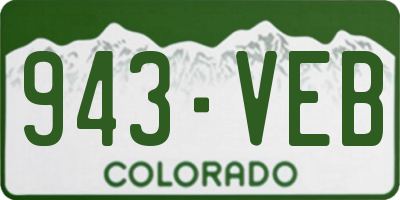 CO license plate 943VEB